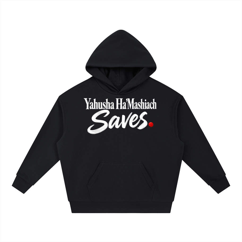 Yahusha Saves Boxy Heavyweight Drop-Shoulder Hoodie